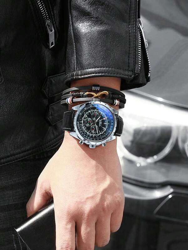JARAGAR 1 pieza Reloj automático mecánico de hombre de moda estilo piloto, calen