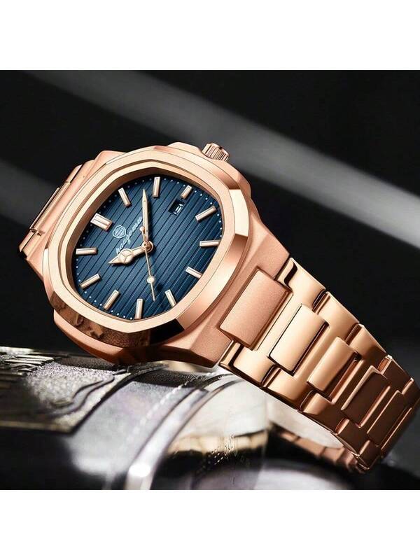 Reloj de cuarzo de lujo para hombre con Hands y calendario, reloj de estilo empr