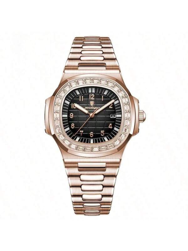 Reloj de cuarzo cuadrado de lujo para hombres con pantalla luminosa y diseño imp